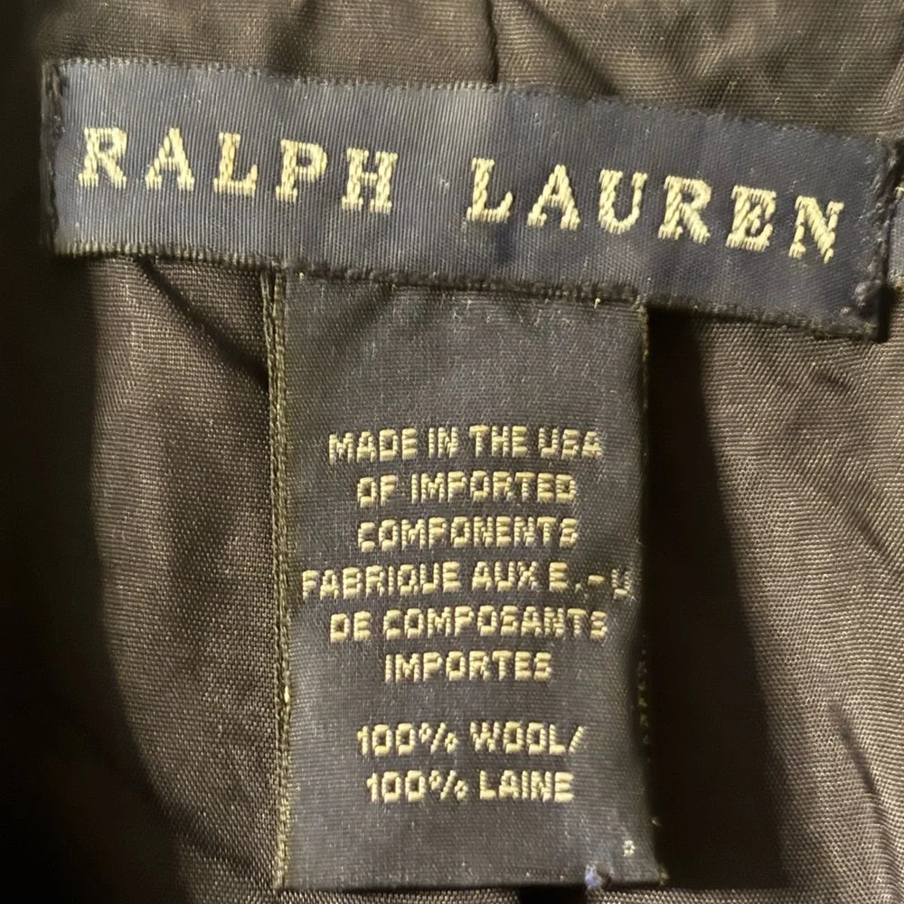 Vintage Ralph Lauren Navy Blue Wool Crest Blazer Gold Buttons Preppy Jacket Sz 6 - Picture 9 of 11